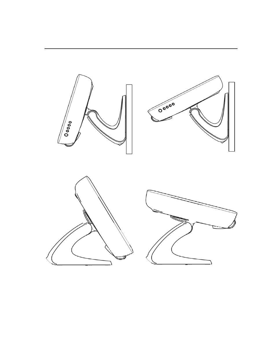 Display angle, Wall mounted, Desktop | Tyco Electronics ELO TOUCHSYSTEMS TOUCHCOMPUTER 1520 User Manual | Page 22 / 53