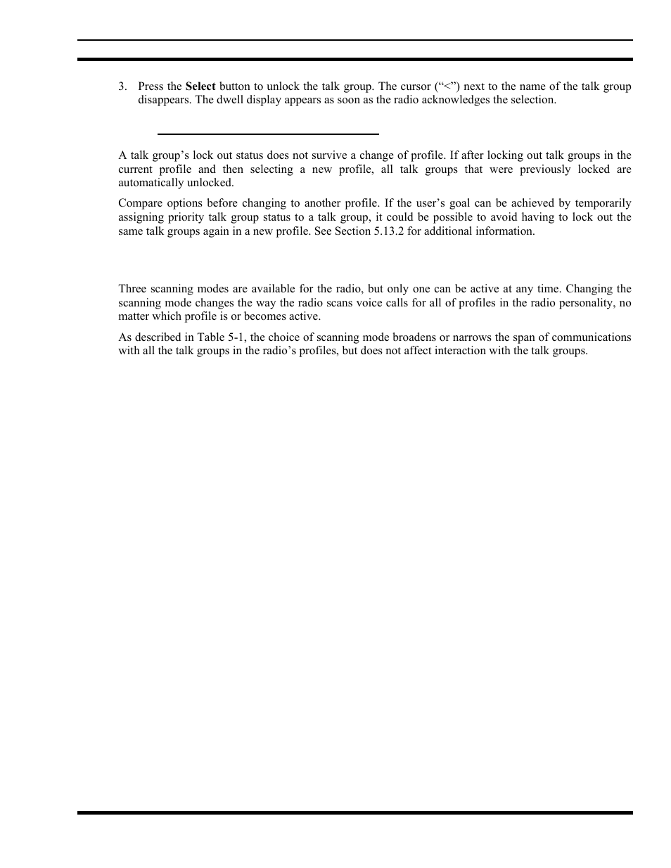 3 caution regarding profile changes, 13 scan mode, Caution regarding profile changes | Scan mode, Ion 5.13 for | Tyco Electronics MM102014V1 User Manual | Page 35 / 64