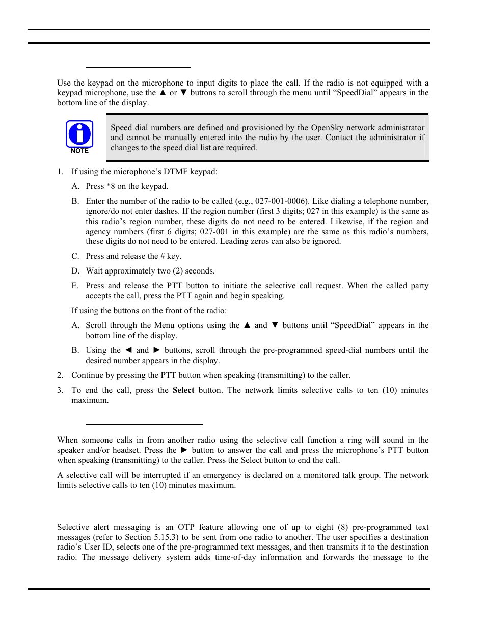 1 making a selective call, 2 receiving a selective call, 15 selective alert | Making a selective call, Receiving a selective call, Selective alert, E 38 | Tyco Electronics MM102014V1 User Manual | Page 38 / 64