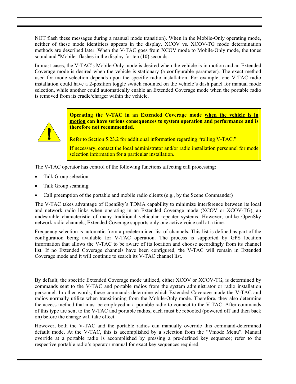 2 changing between extended coverage modes | Tyco Electronics MM102014V1 User Manual | Page 50 / 64