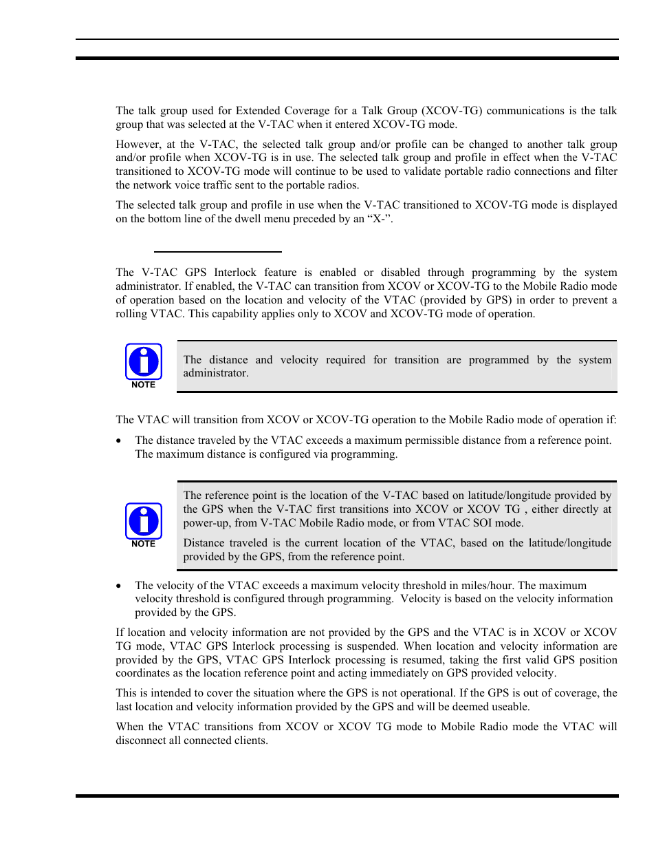 3 additional xcovtg mode information, 2 v-tac gps interlock, V-tac gps interlock | Tyco Electronics MM102014V1 User Manual | Page 51 / 64