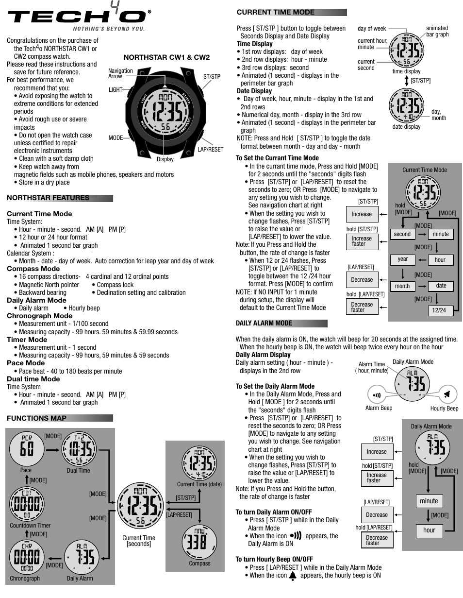 Tech4o Northstar CW2 User Manual | 4 pages
