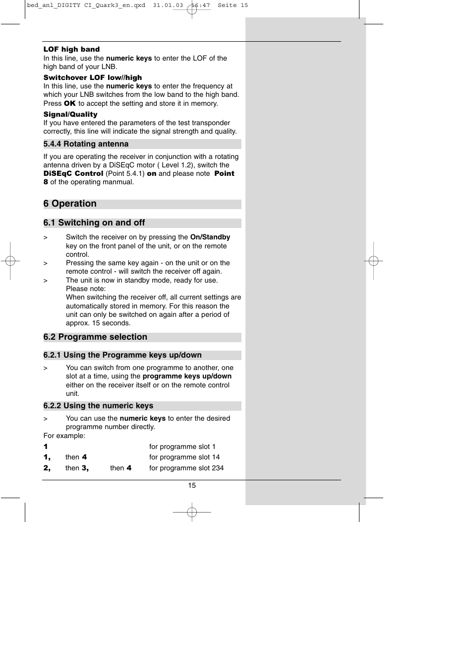 6 operation | TechniSat DIGITY CI Operating Manual User Manual | Page 15 / 50