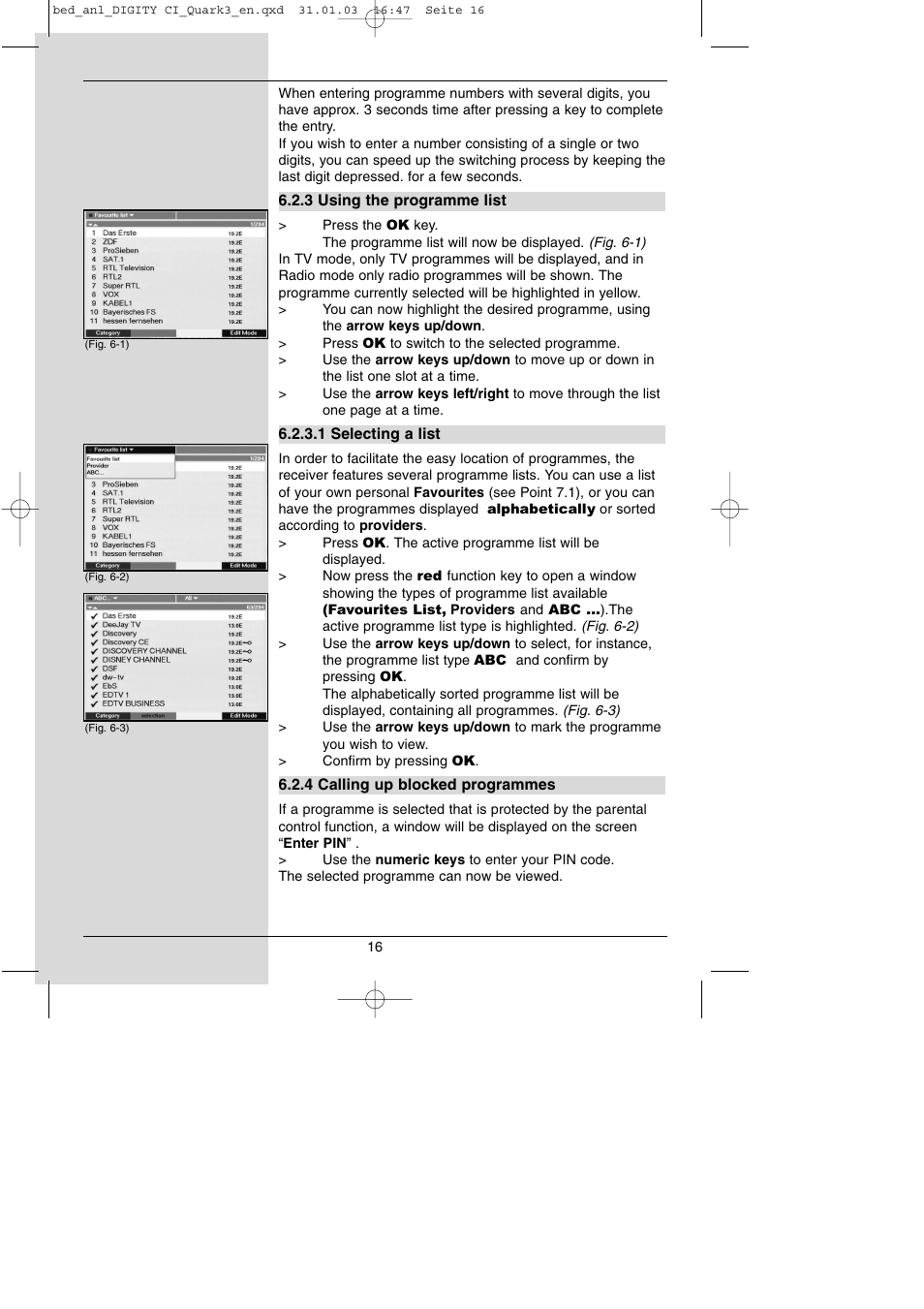 TechniSat DIGITY CI Operating Manual User Manual | Page 16 / 50