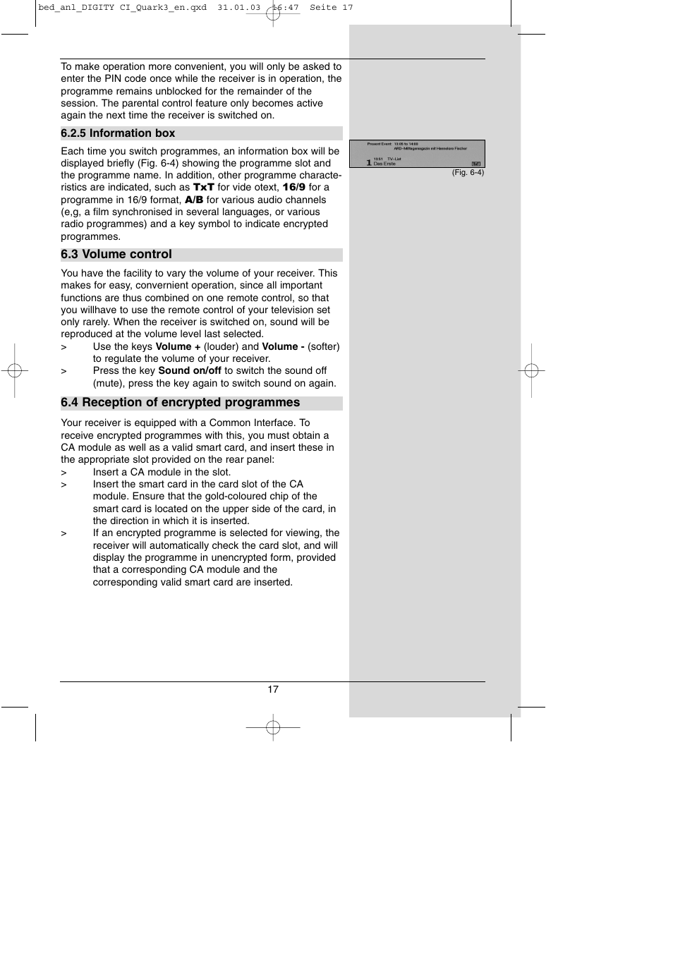 TechniSat DIGITY CI Operating Manual User Manual | Page 17 / 50