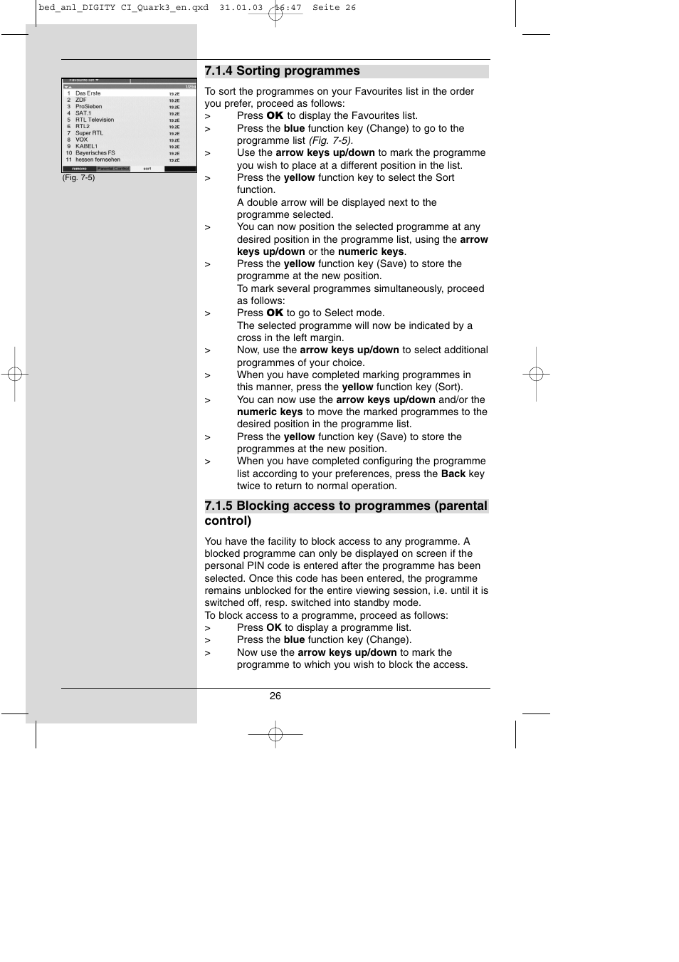 TechniSat DIGITY CI Operating Manual User Manual | Page 26 / 50