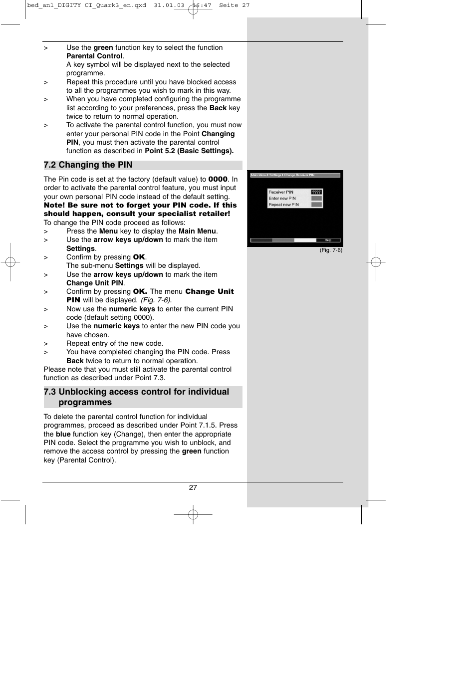 TechniSat DIGITY CI Operating Manual User Manual | Page 27 / 50