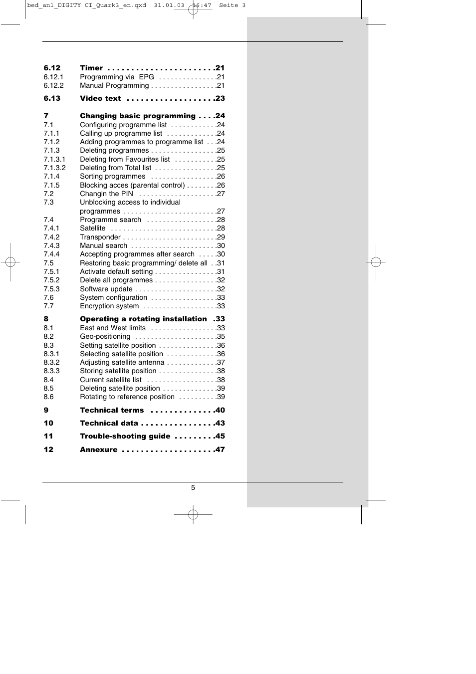 TechniSat DIGITY CI Operating Manual User Manual | Page 3 / 50