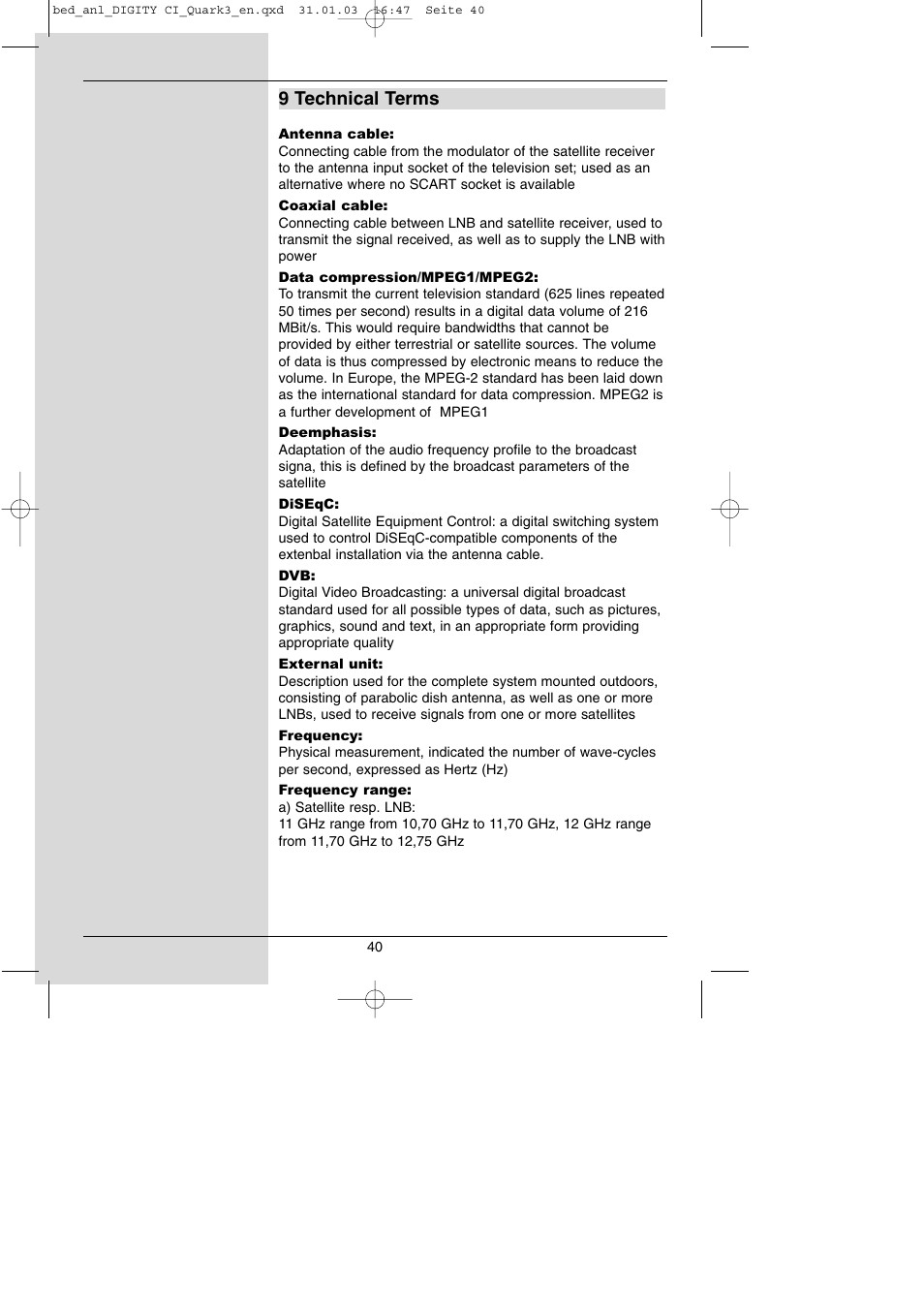 9 technical terms | TechniSat DIGITY CI Operating Manual User Manual | Page 40 / 50