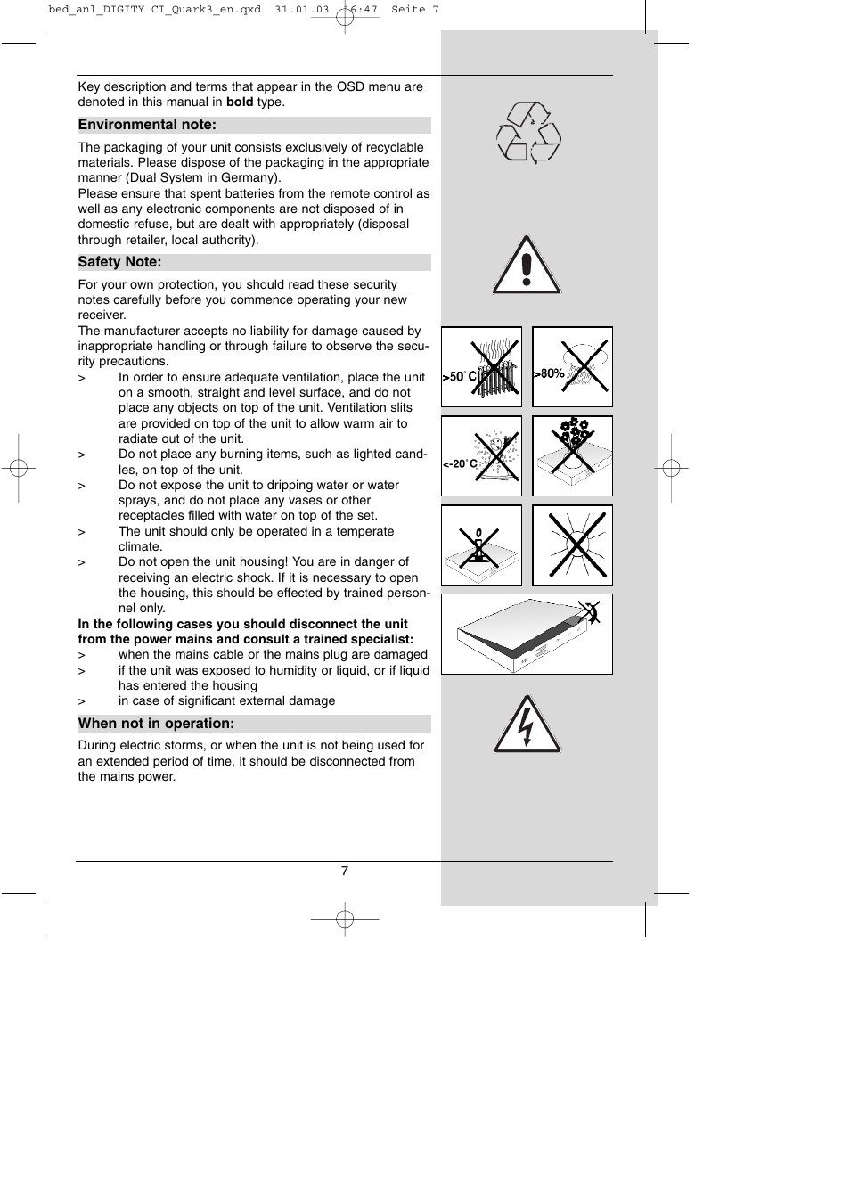 TechniSat DIGITY CI Operating Manual User Manual | Page 7 / 50