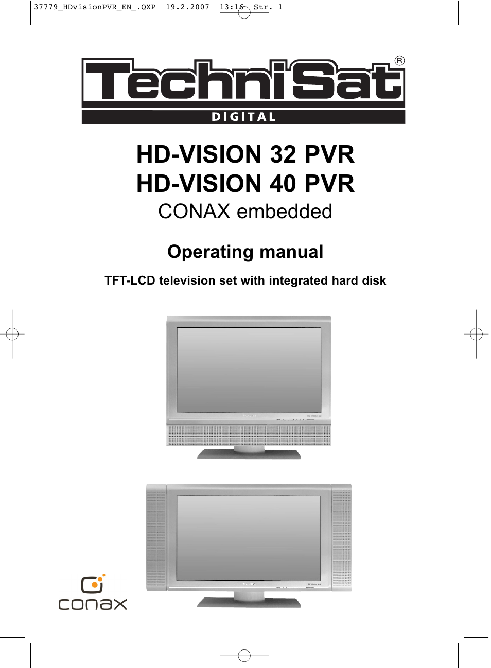 TechniSat HD-VISION 32 PVR User Manual | 72 pages