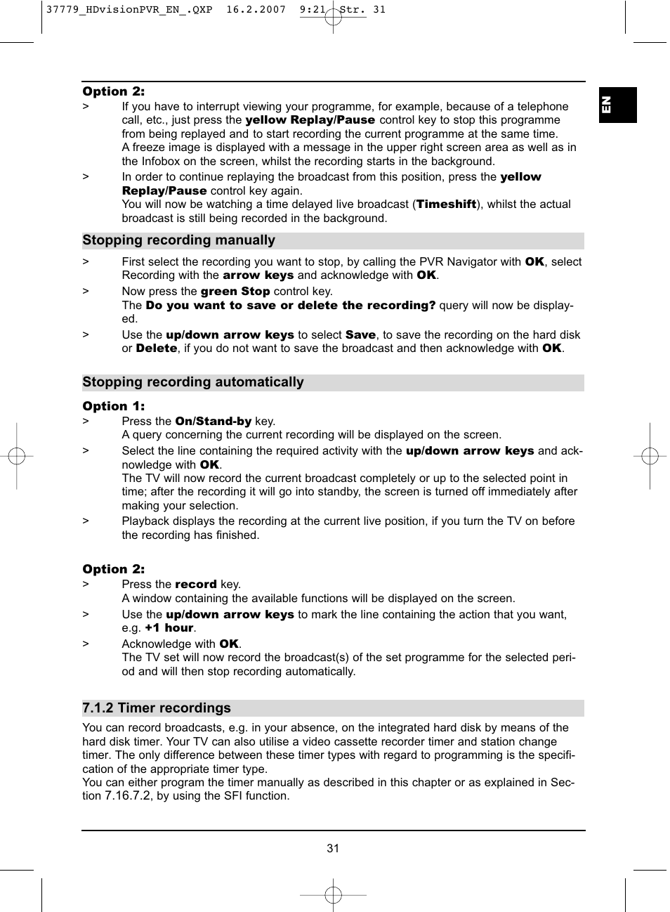 TechniSat HD-VISION 32 PVR User Manual | Page 31 / 72