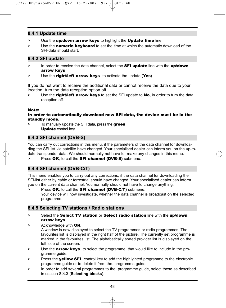 TechniSat HD-VISION 32 PVR User Manual | Page 48 / 72