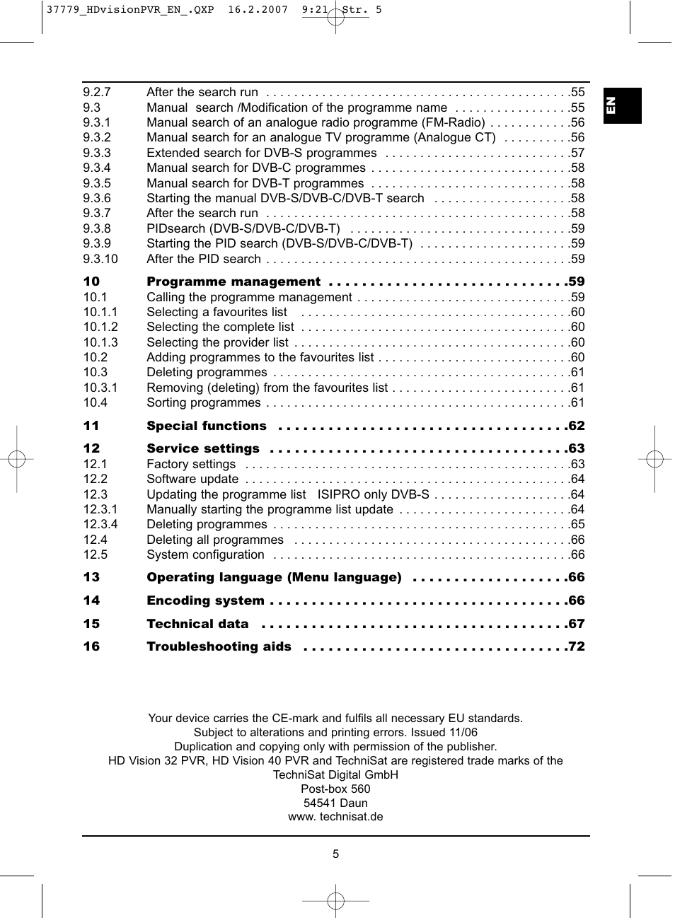 TechniSat HD-VISION 32 PVR User Manual | Page 5 / 72