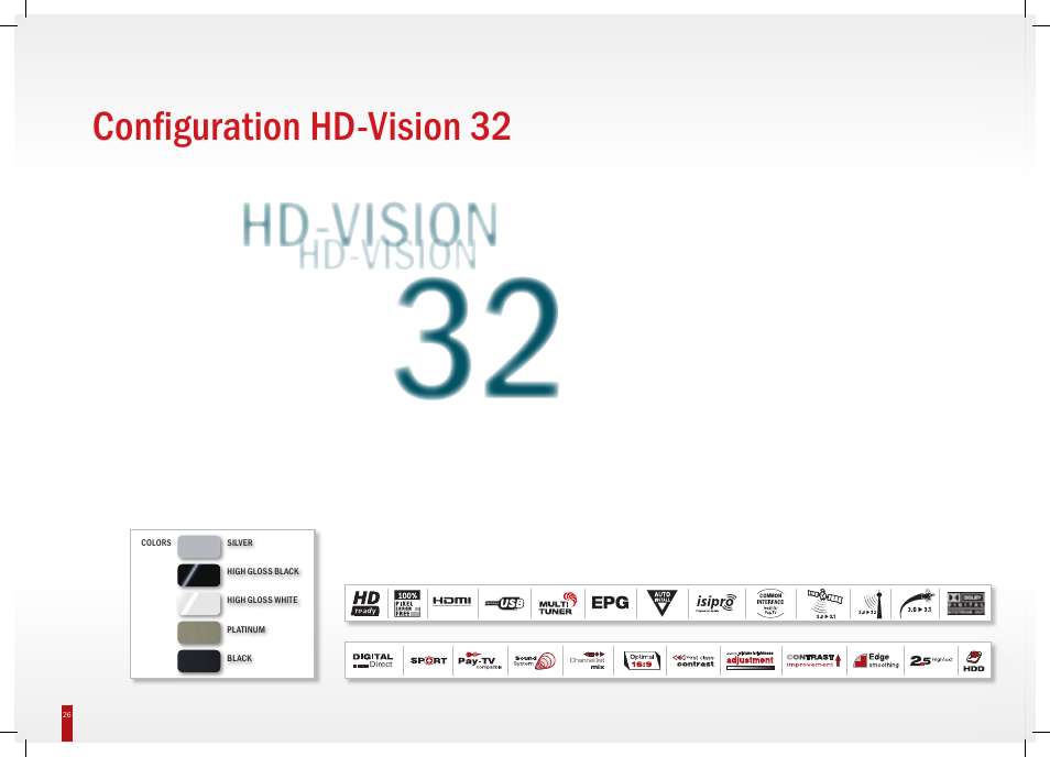Configuration hd-vision 32, High definition multimedia interface | TechniSat HD-Vision DVB-T User Manual | Page 26 / 48