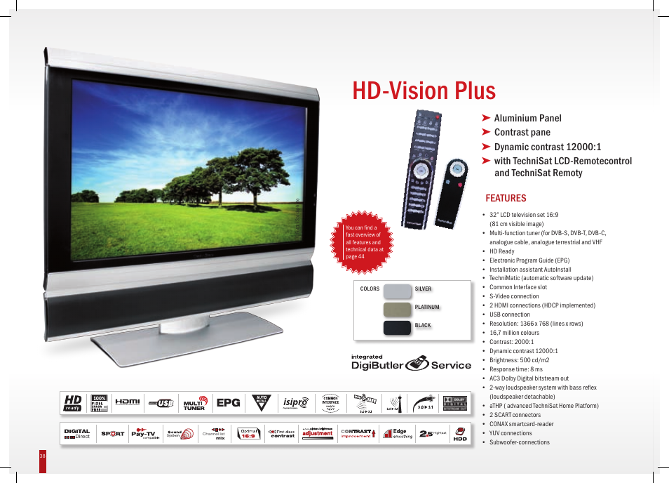Hd-vision plus, Features | TechniSat HD-Vision DVB-T User Manual | Page 38 / 48