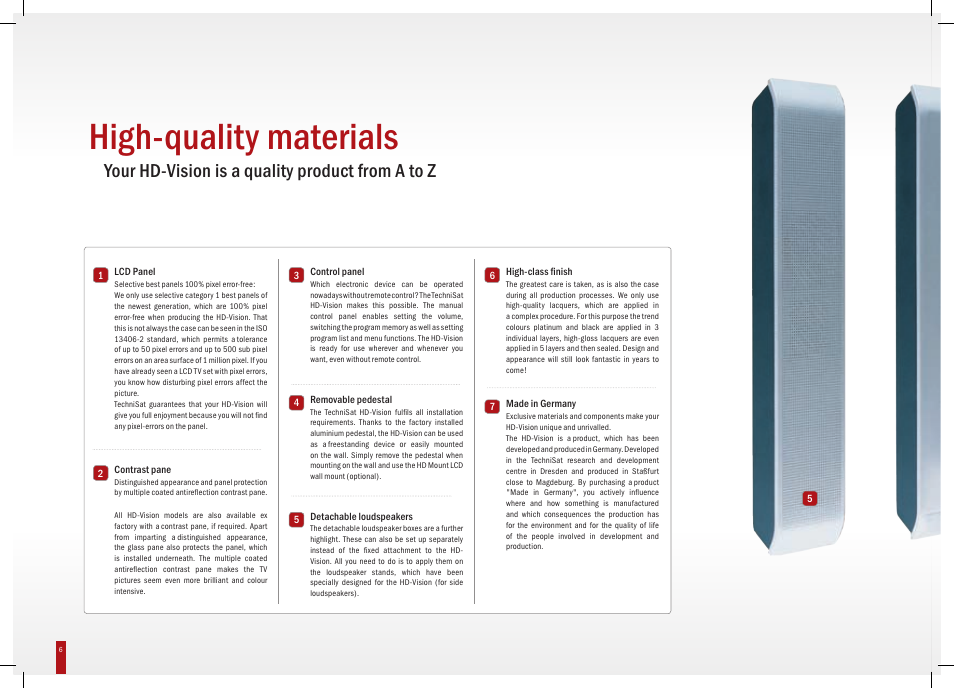 High-quality materials, Your hd-vision is a quality product from a to z | TechniSat HD-Vision DVB-T User Manual | Page 6 / 48