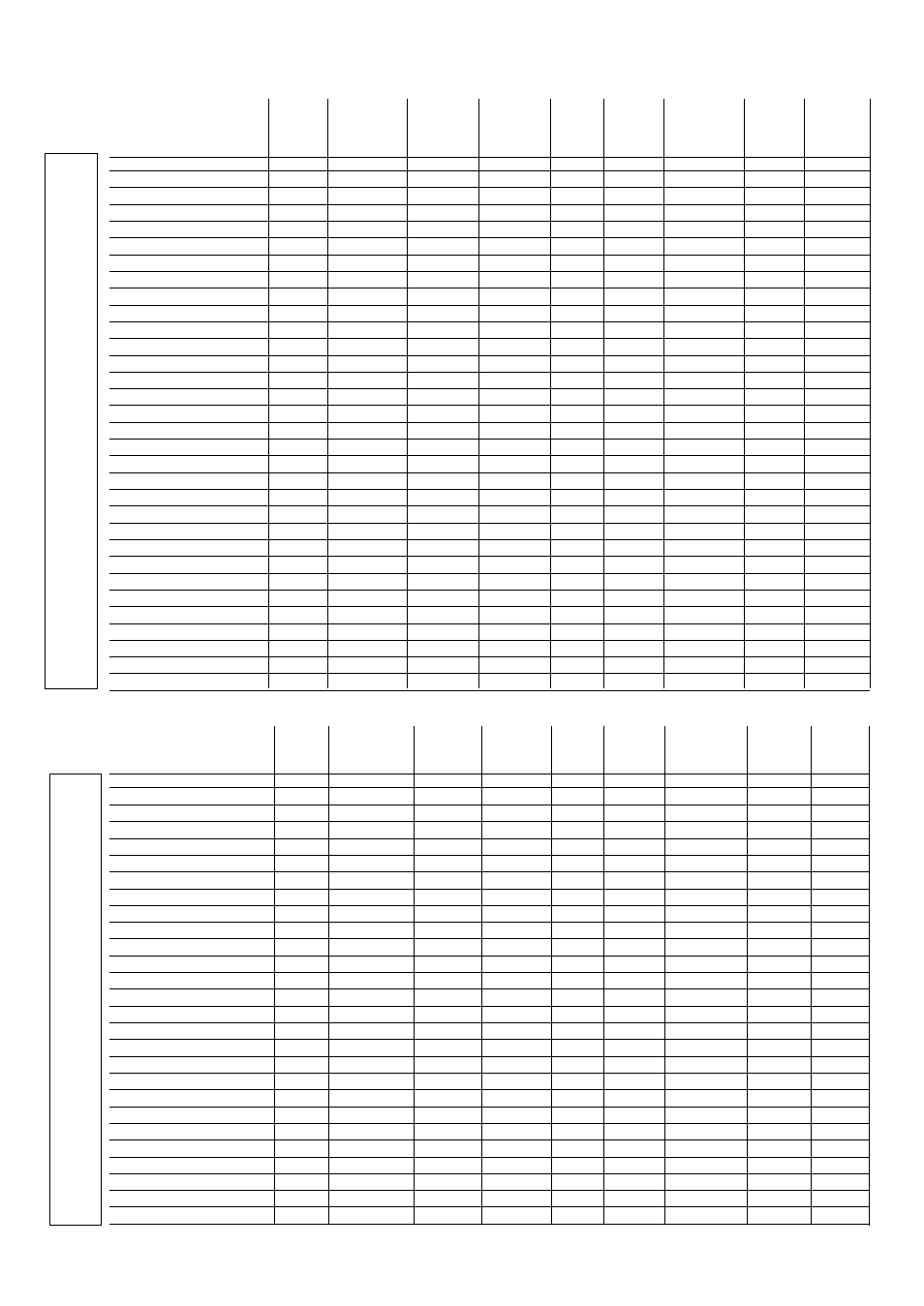 Programme table 1 (v/h-lnb) | TechniSat VC 2002 S User Manual | Page 11 / 12