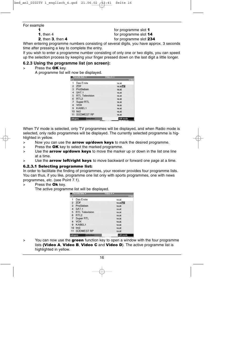 TechniSat DIGITY 1 User Manual | Page 16 / 38