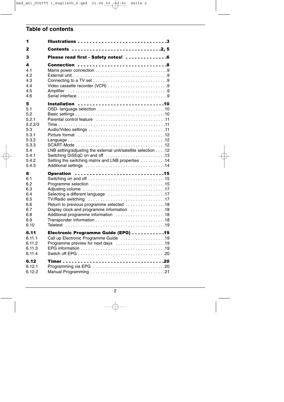 TechniSat DIGITY 1 User Manual | Page 2 / 38