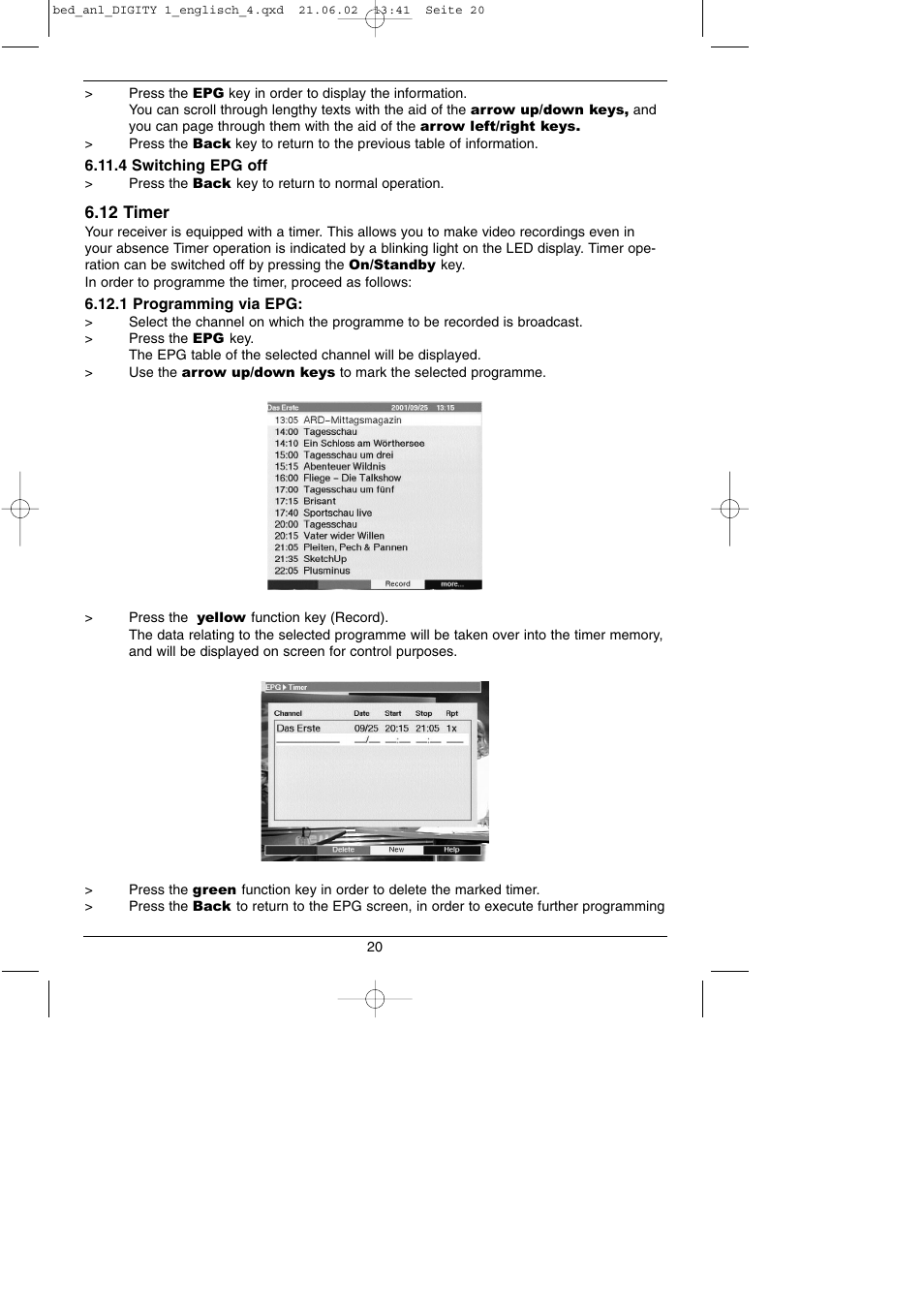 TechniSat DIGITY 1 User Manual | Page 20 / 38