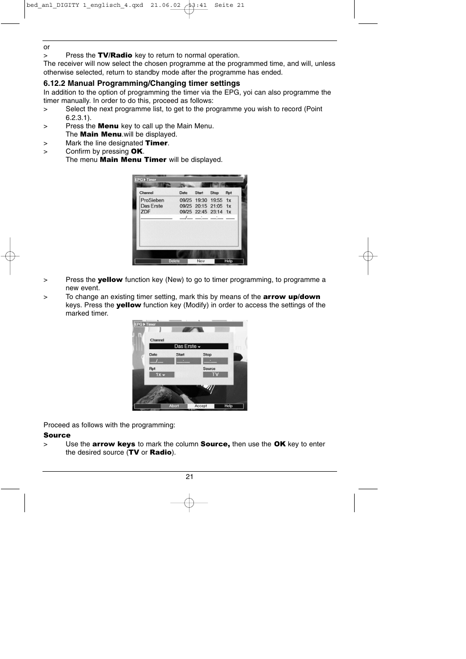 TechniSat DIGITY 1 User Manual | Page 21 / 38