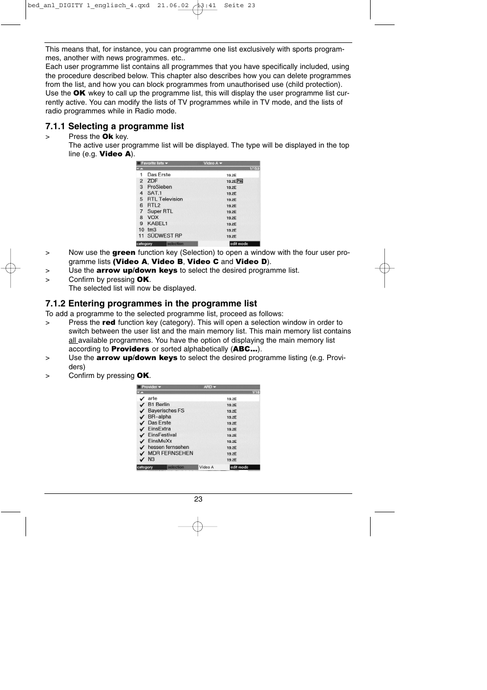 TechniSat DIGITY 1 User Manual | Page 23 / 38