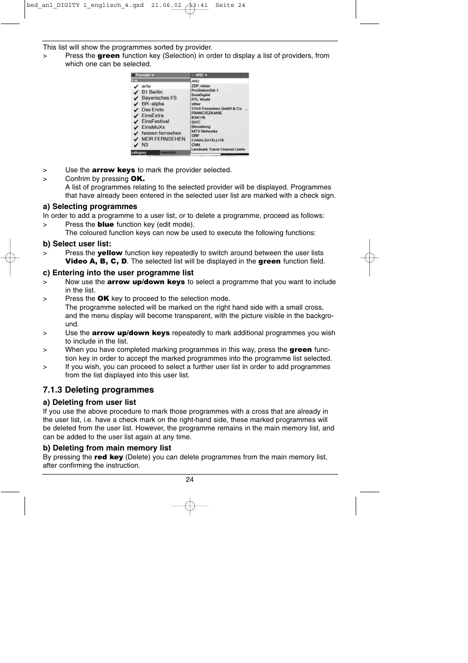 TechniSat DIGITY 1 User Manual | Page 24 / 38