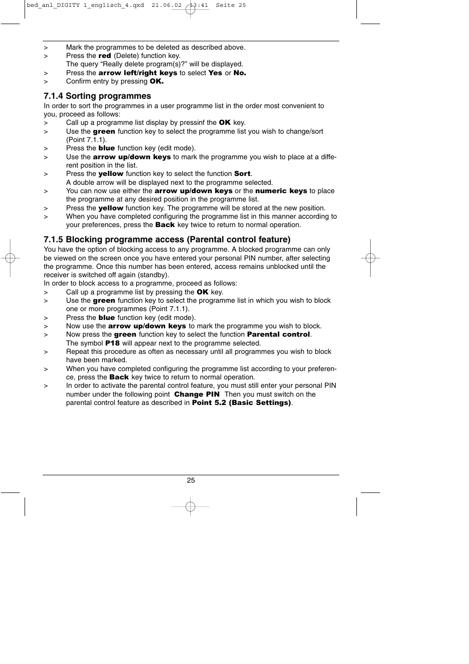 TechniSat DIGITY 1 User Manual | Page 25 / 38