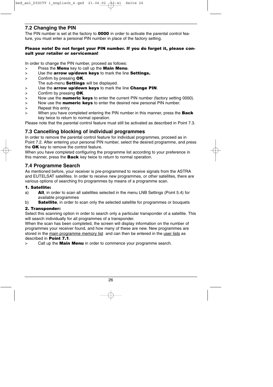 TechniSat DIGITY 1 User Manual | Page 26 / 38