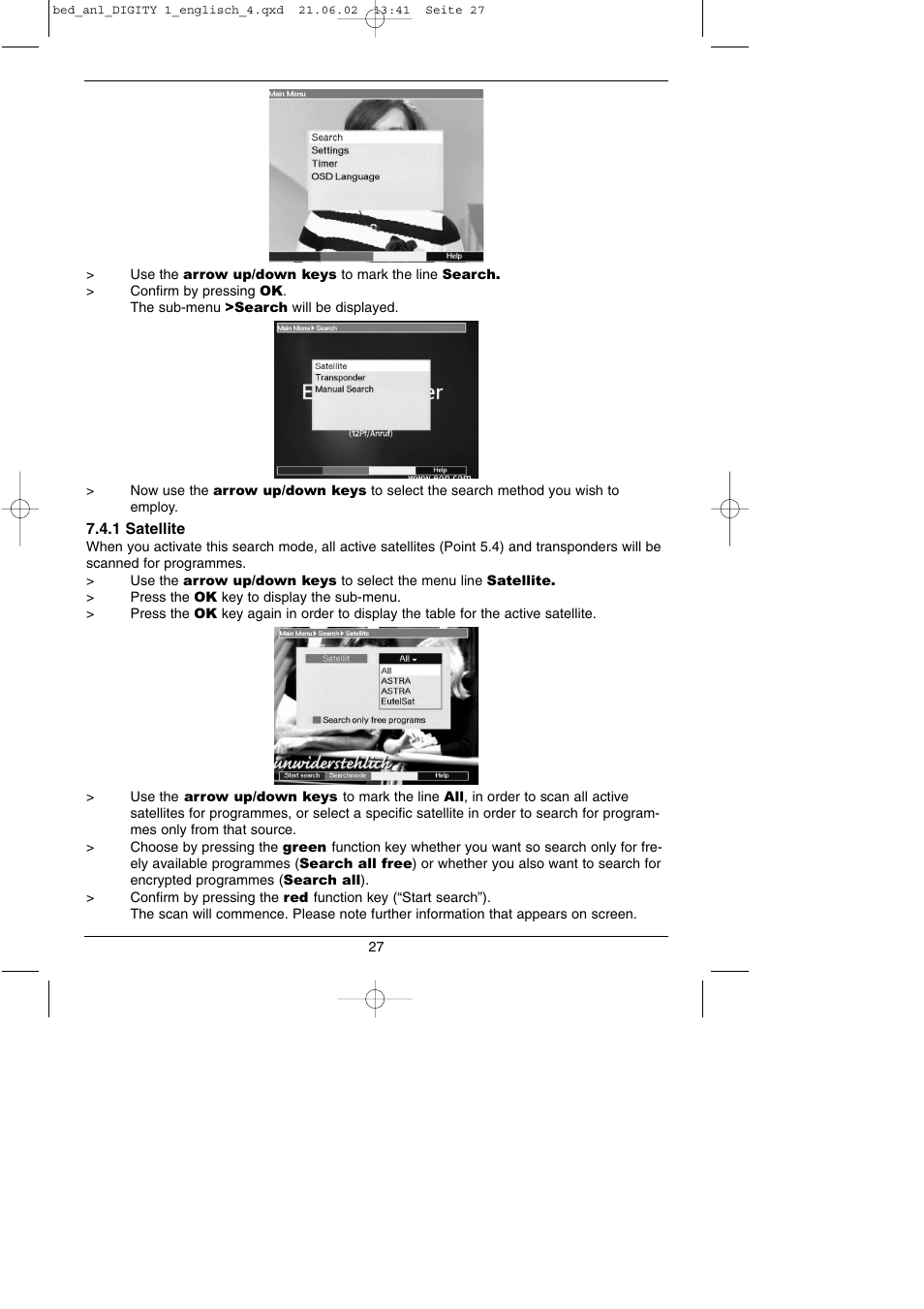 TechniSat DIGITY 1 User Manual | Page 27 / 38