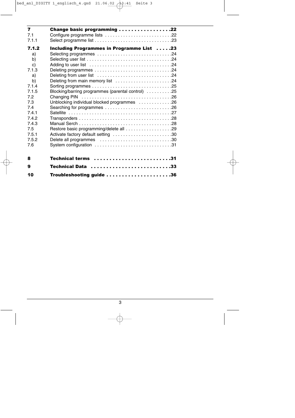 TechniSat DIGITY 1 User Manual | Page 3 / 38