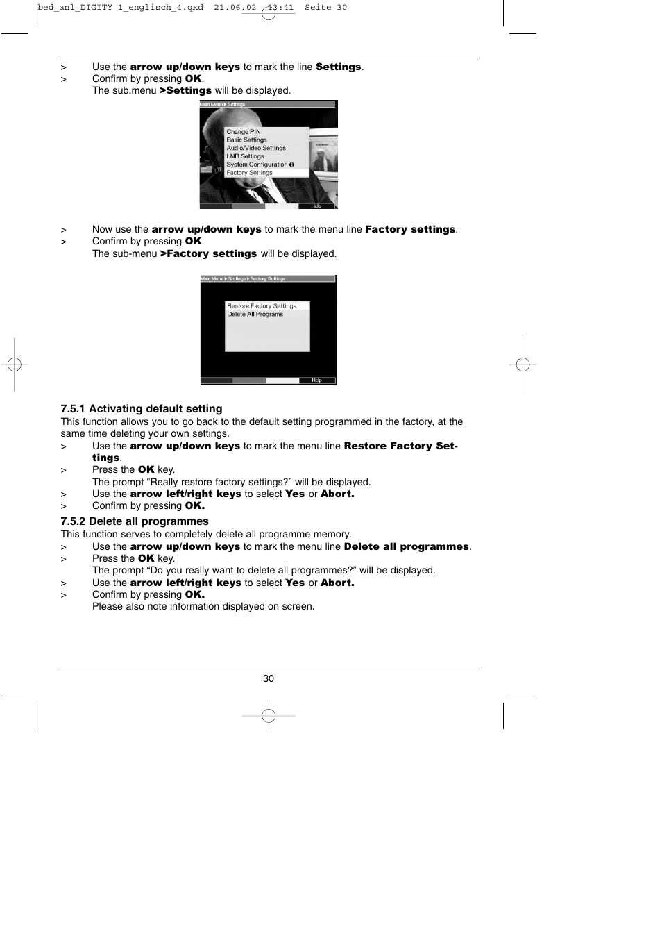 TechniSat DIGITY 1 User Manual | Page 30 / 38