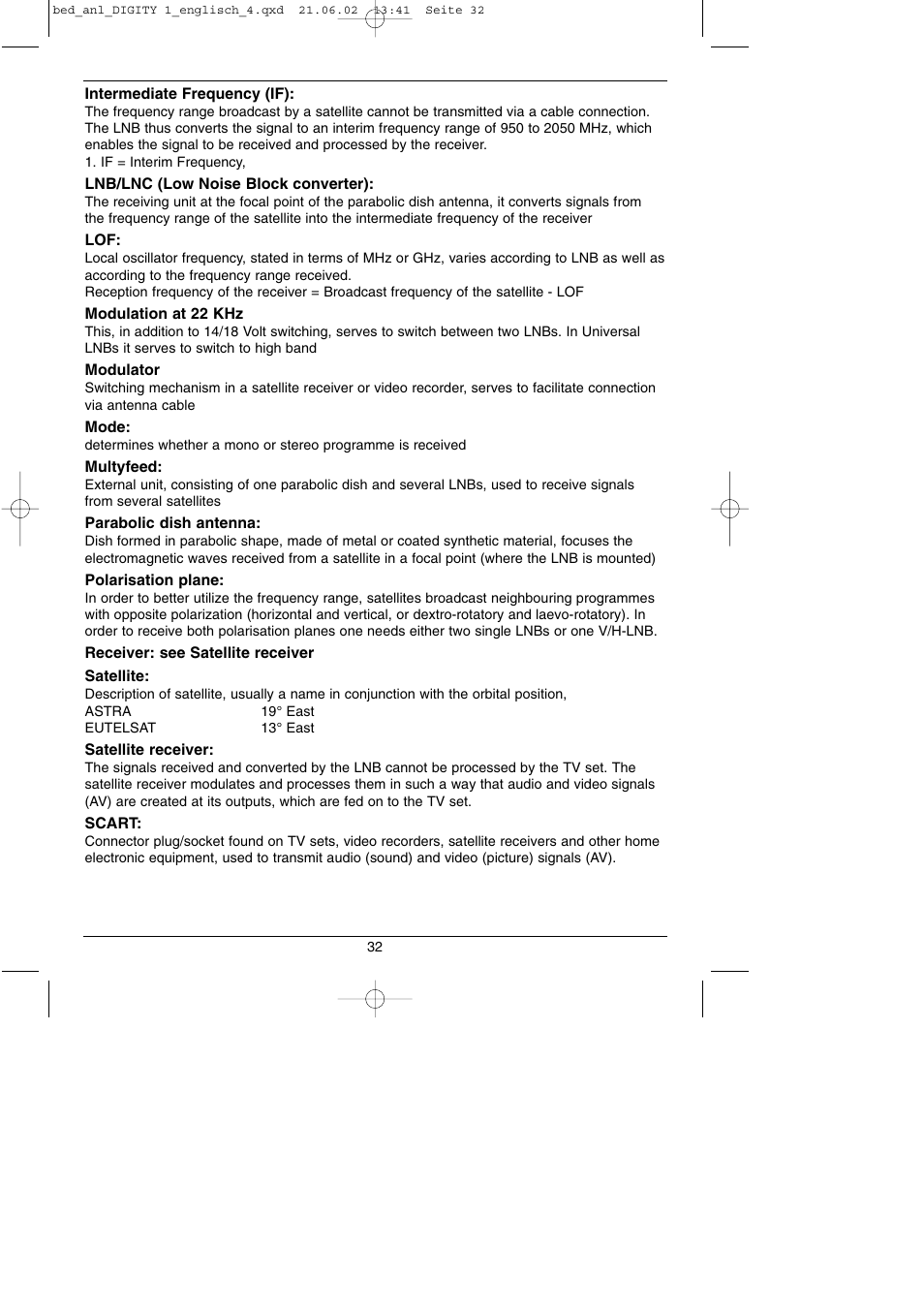 TechniSat DIGITY 1 User Manual | Page 32 / 38