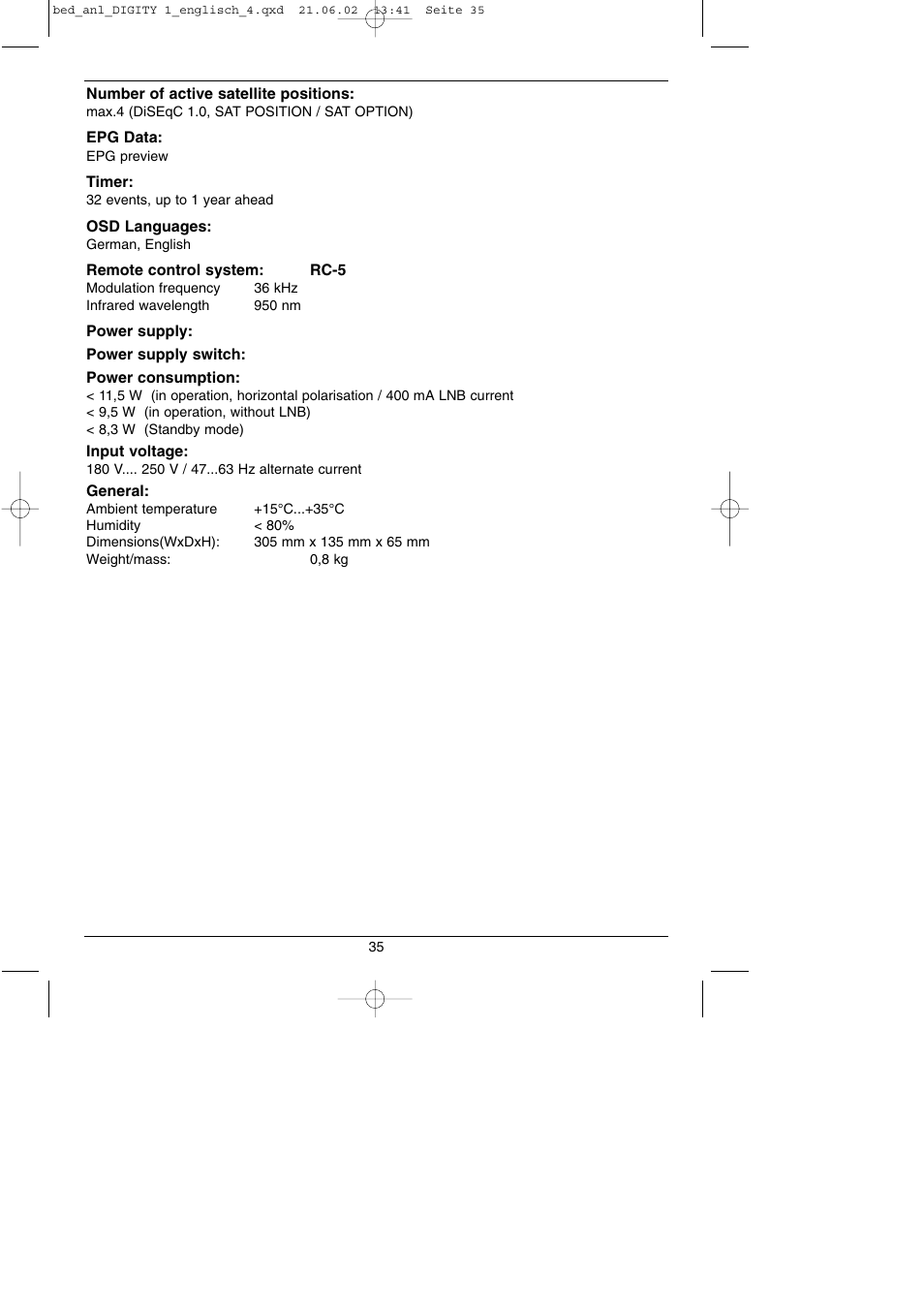 TechniSat DIGITY 1 User Manual | Page 35 / 38