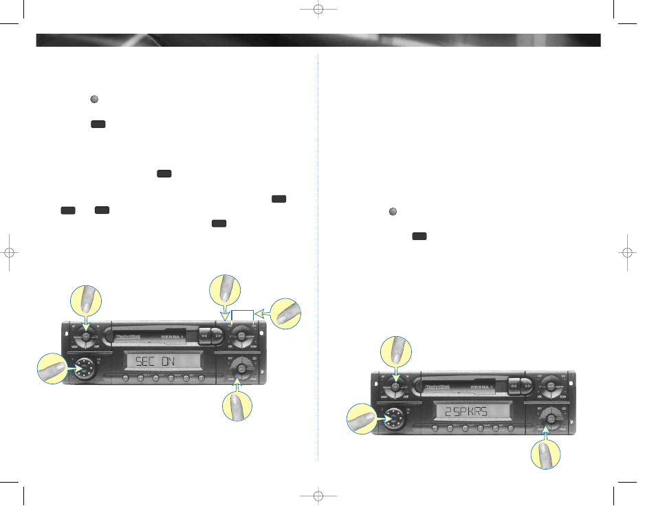 8 adjusting the number of connected loudspeakers, Switching on/off the security code | TechniSat Car Radio User Manual | Page 10 / 24