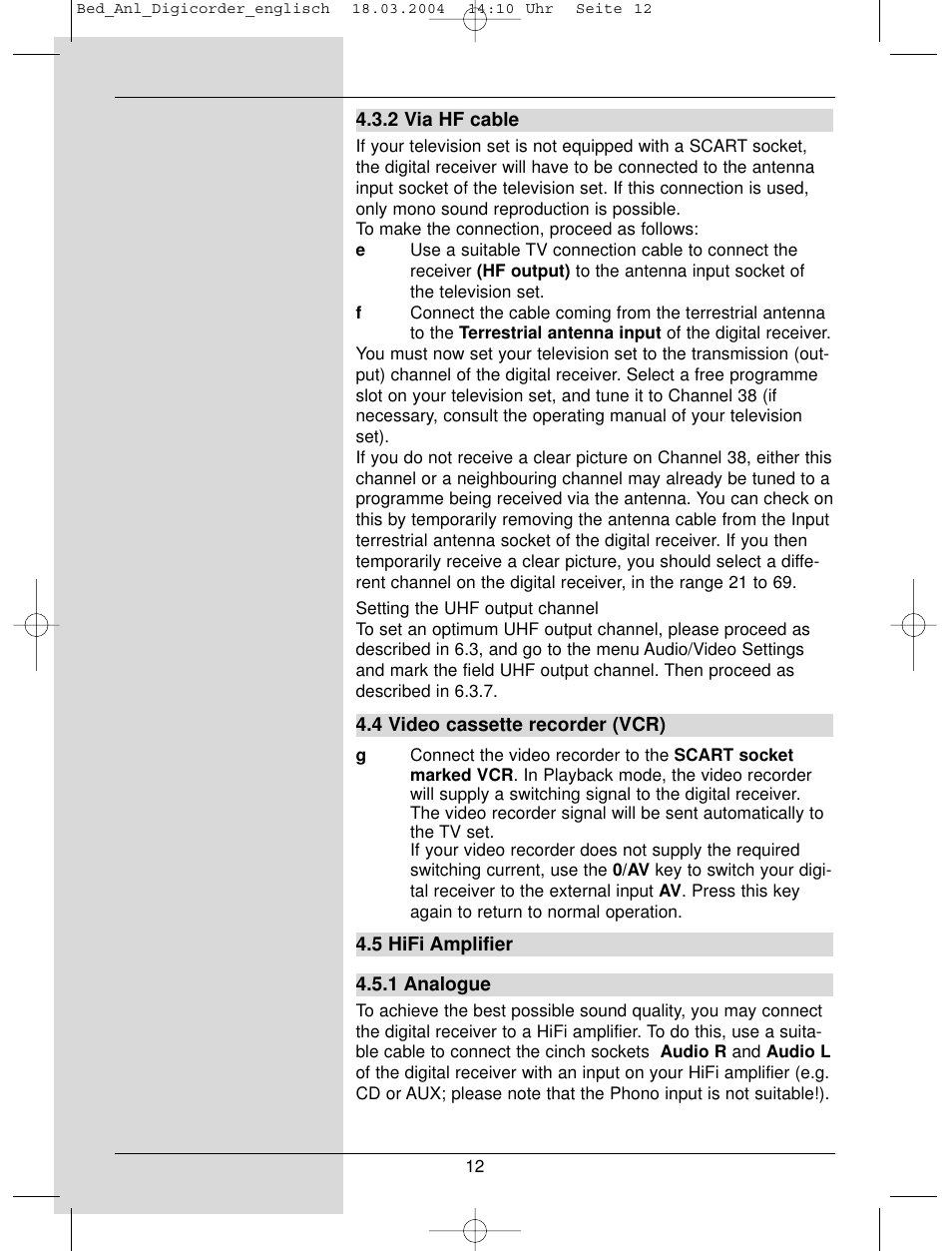 TechniSat DigiCorder S1 User Manual | Page 12 / 78