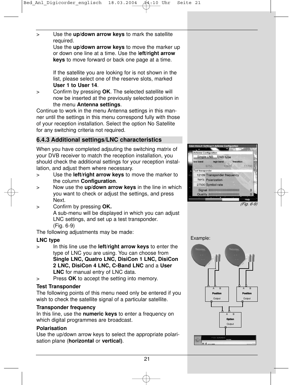 3 additional settings/lnc characteristics | TechniSat DigiCorder S1 User Manual | Page 21 / 78