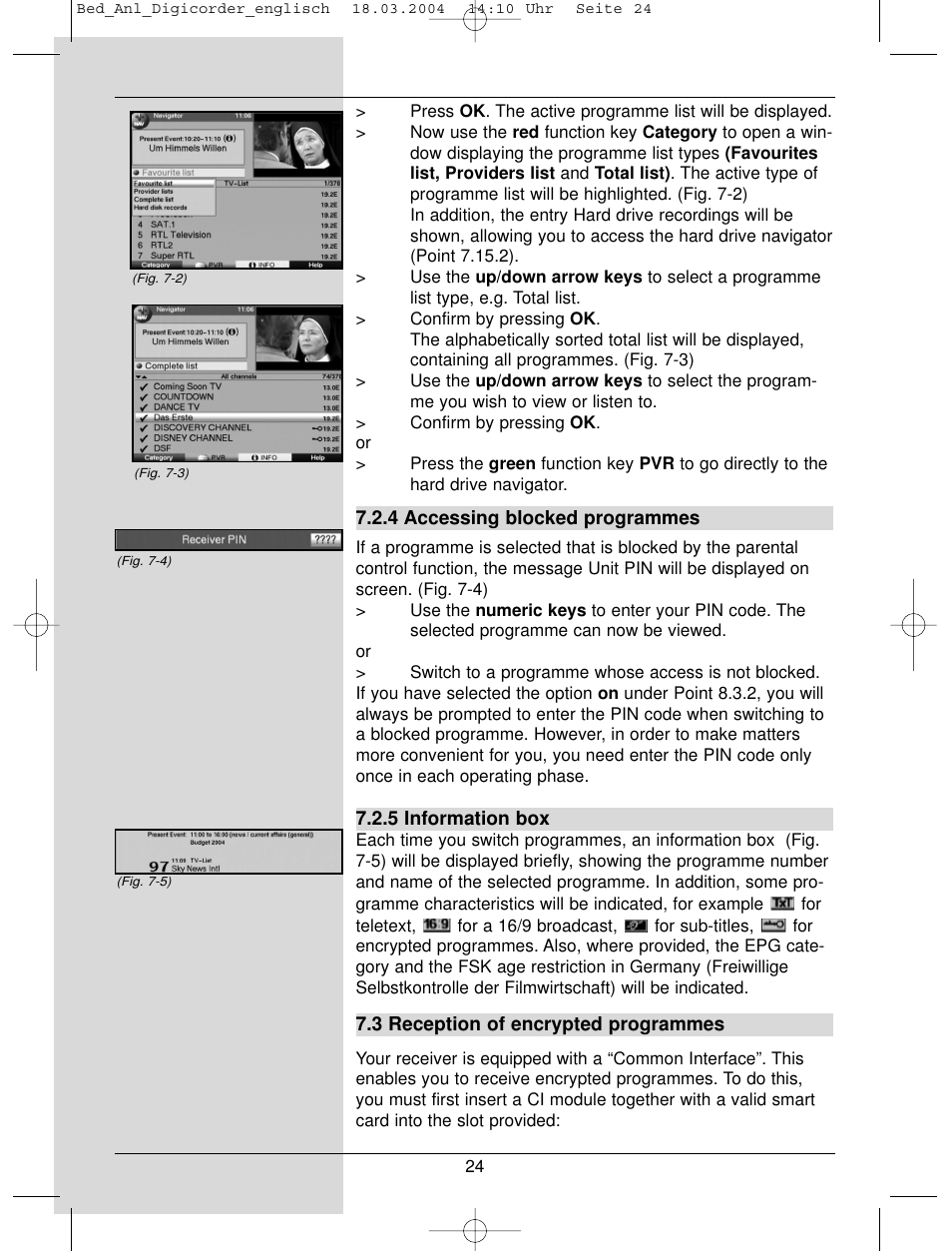 TechniSat DigiCorder S1 User Manual | Page 24 / 78