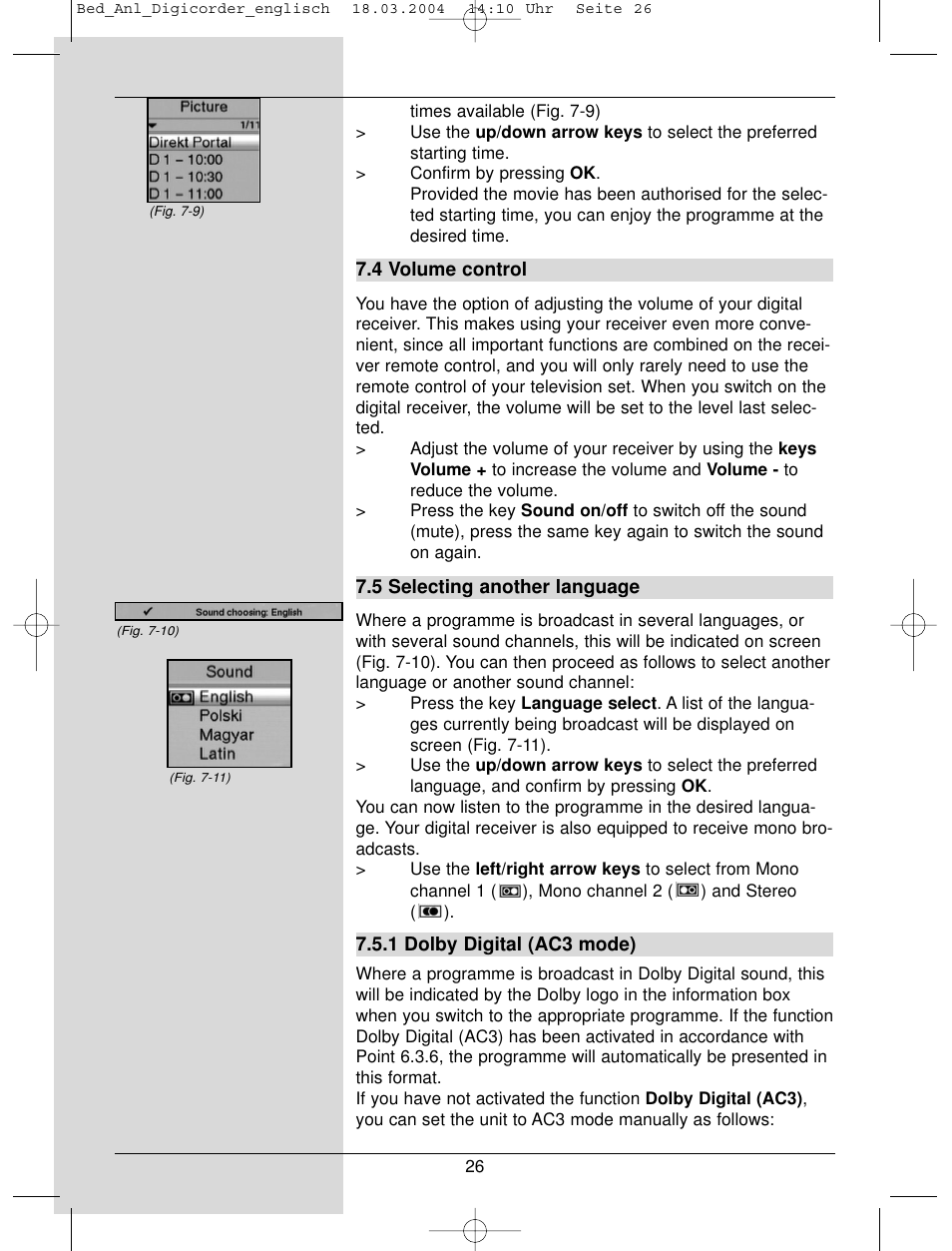 TechniSat DigiCorder S1 User Manual | Page 26 / 78