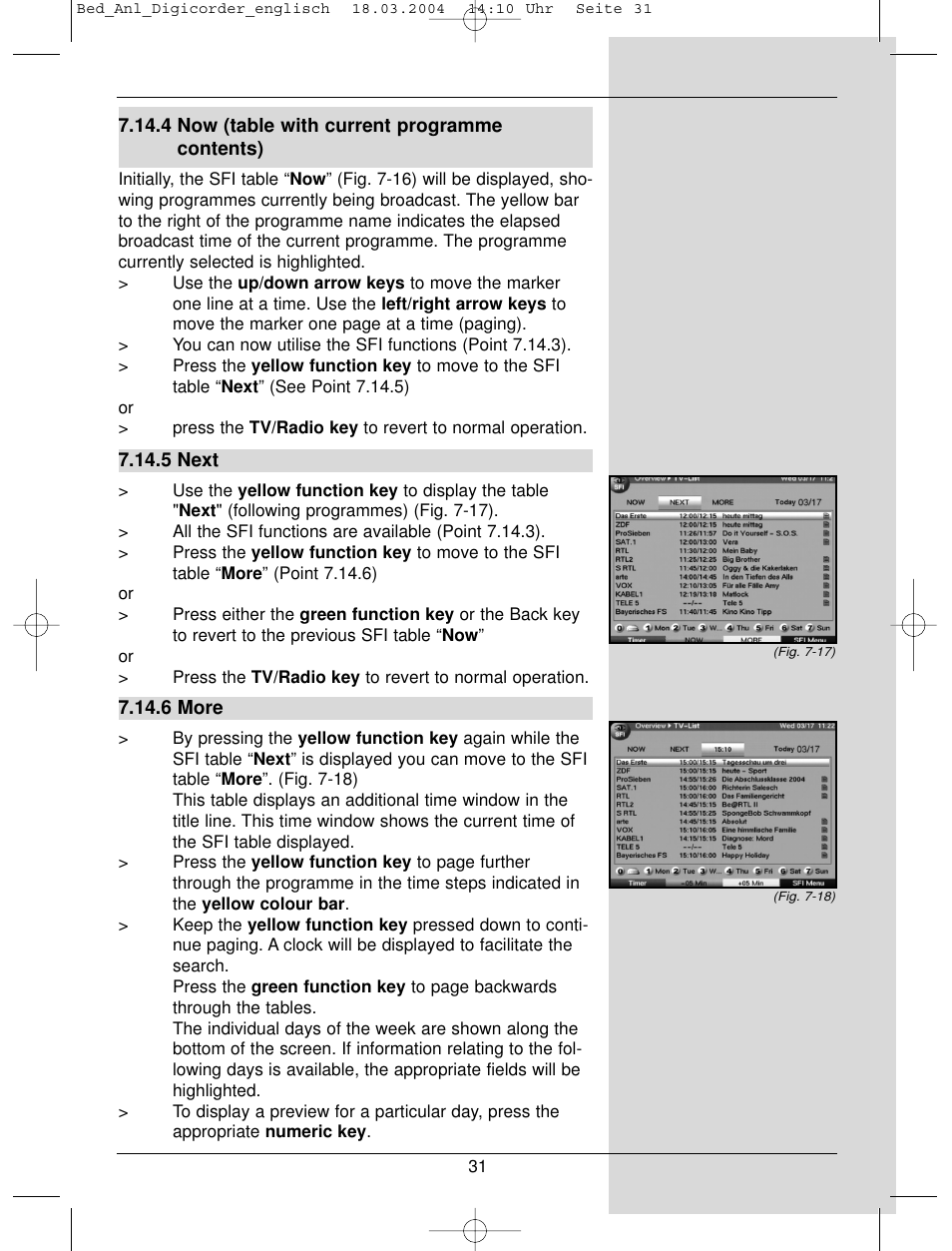 TechniSat DigiCorder S1 User Manual | Page 31 / 78