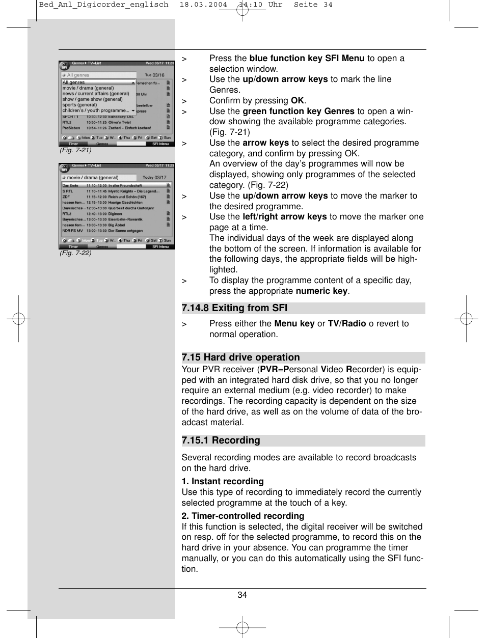 TechniSat DigiCorder S1 User Manual | Page 34 / 78