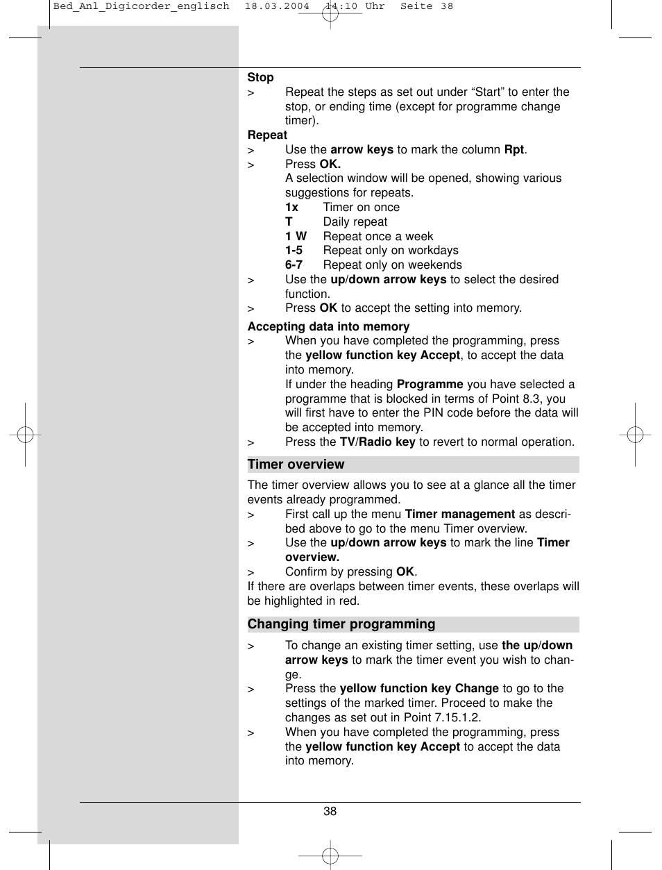 TechniSat DigiCorder S1 User Manual | Page 38 / 78