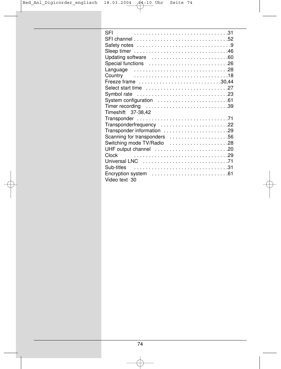 TechniSat DigiCorder S1 User Manual | Page 74 / 78