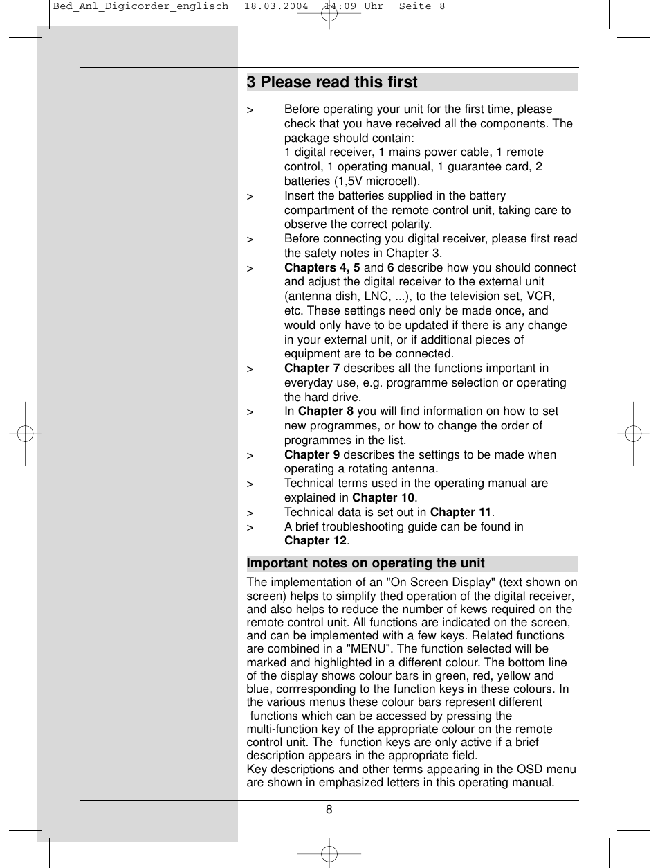 3 please read this first | TechniSat DigiCorder S1 User Manual | Page 8 / 78