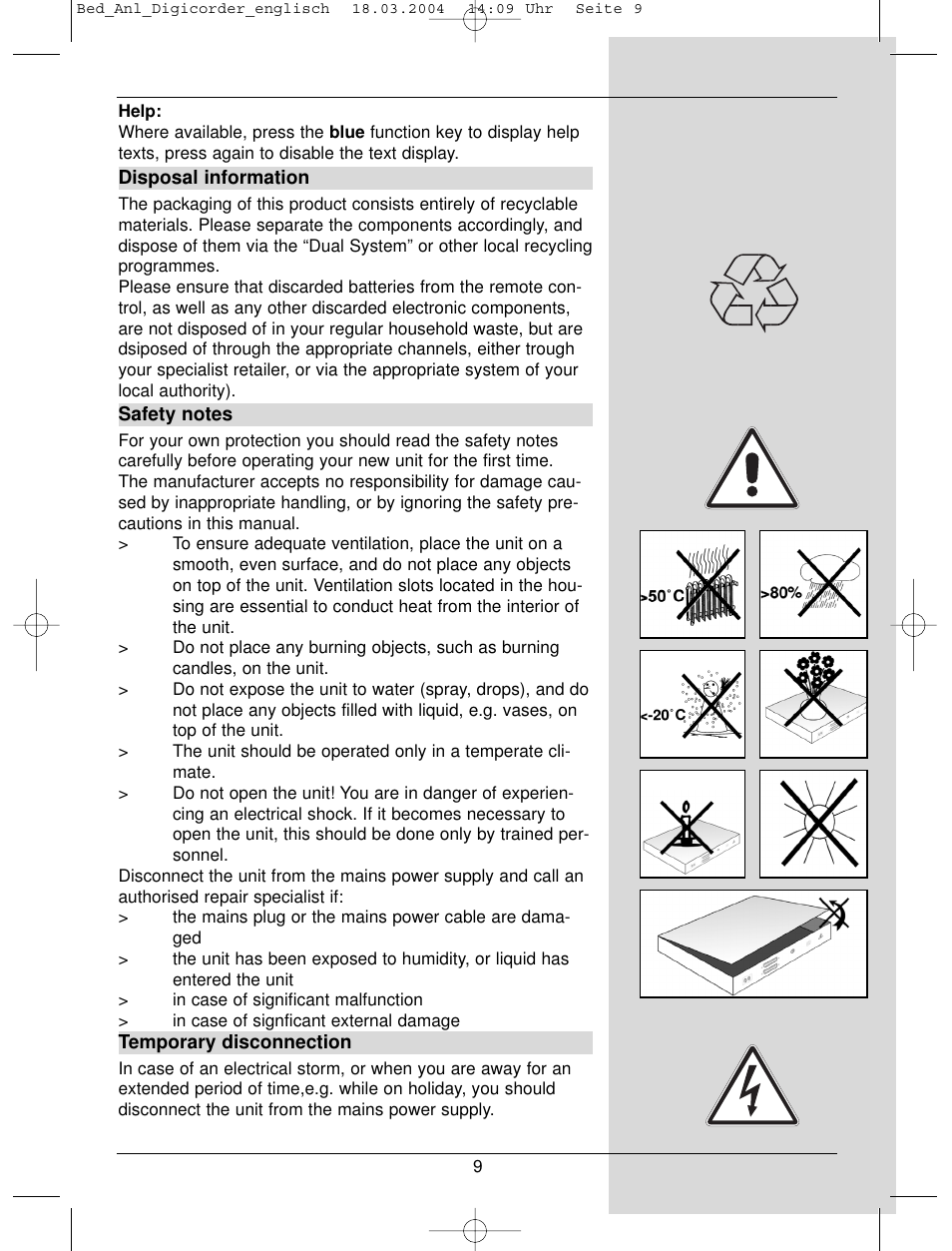 TechniSat DigiCorder S1 User Manual | Page 9 / 78