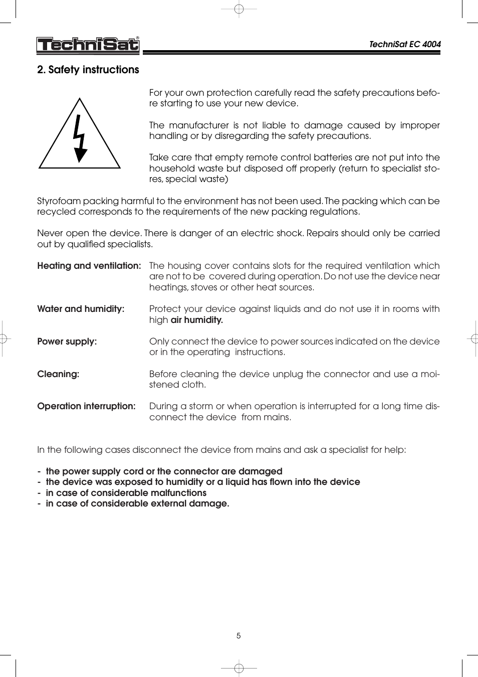 TechniSat EC 4004 User Manual | Page 5 / 35