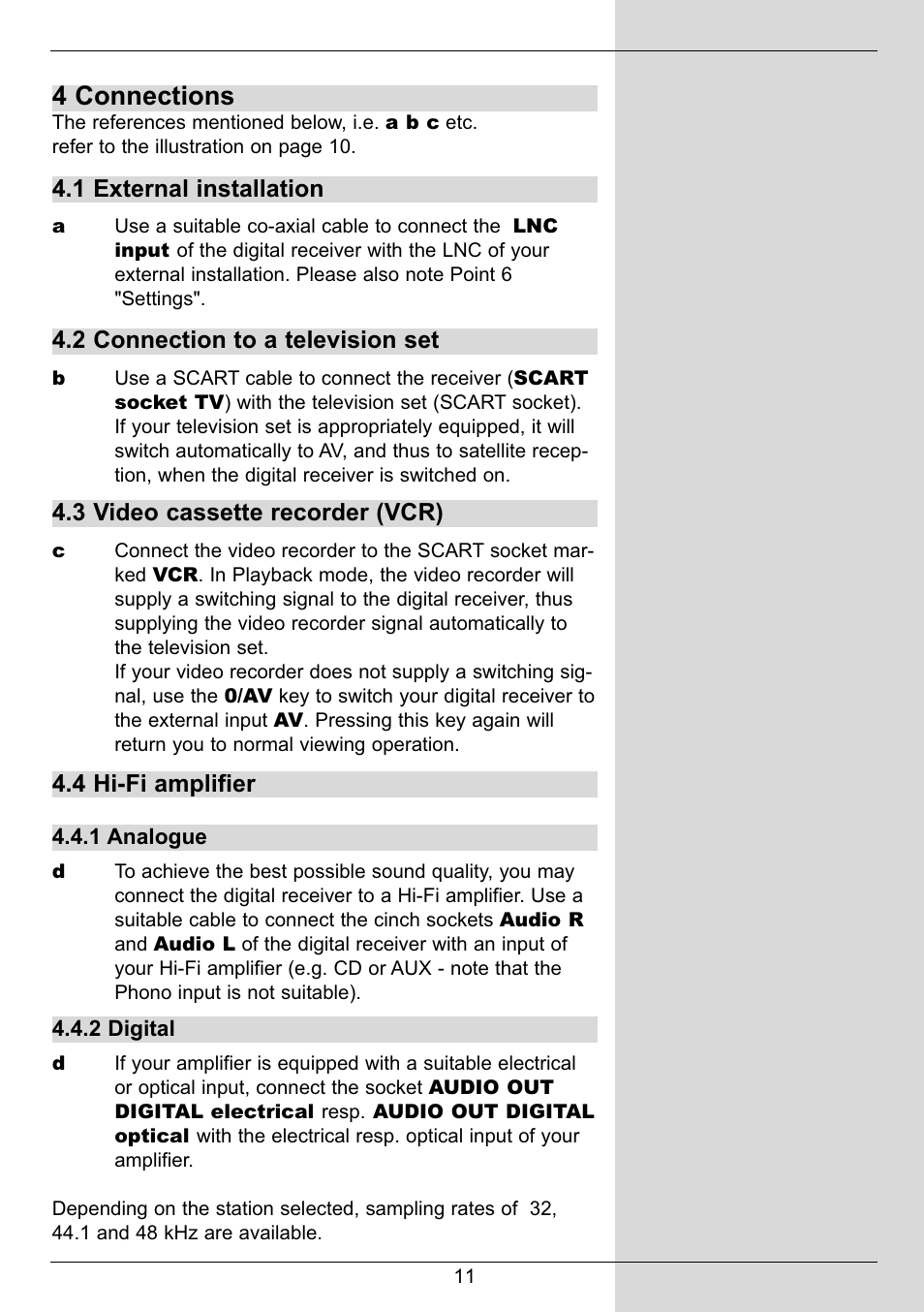 4 connections | TechniSat DIGIT MF4-S User Manual | Page 11 / 74