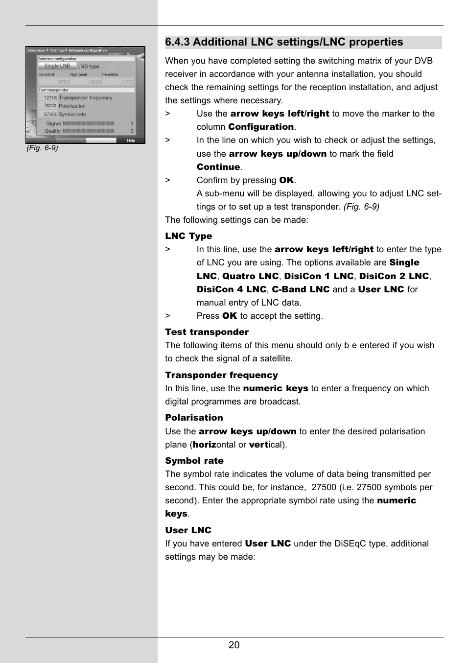 3 additional lnc settings/lnc properties | TechniSat DIGIT MF4-S User Manual | Page 20 / 74