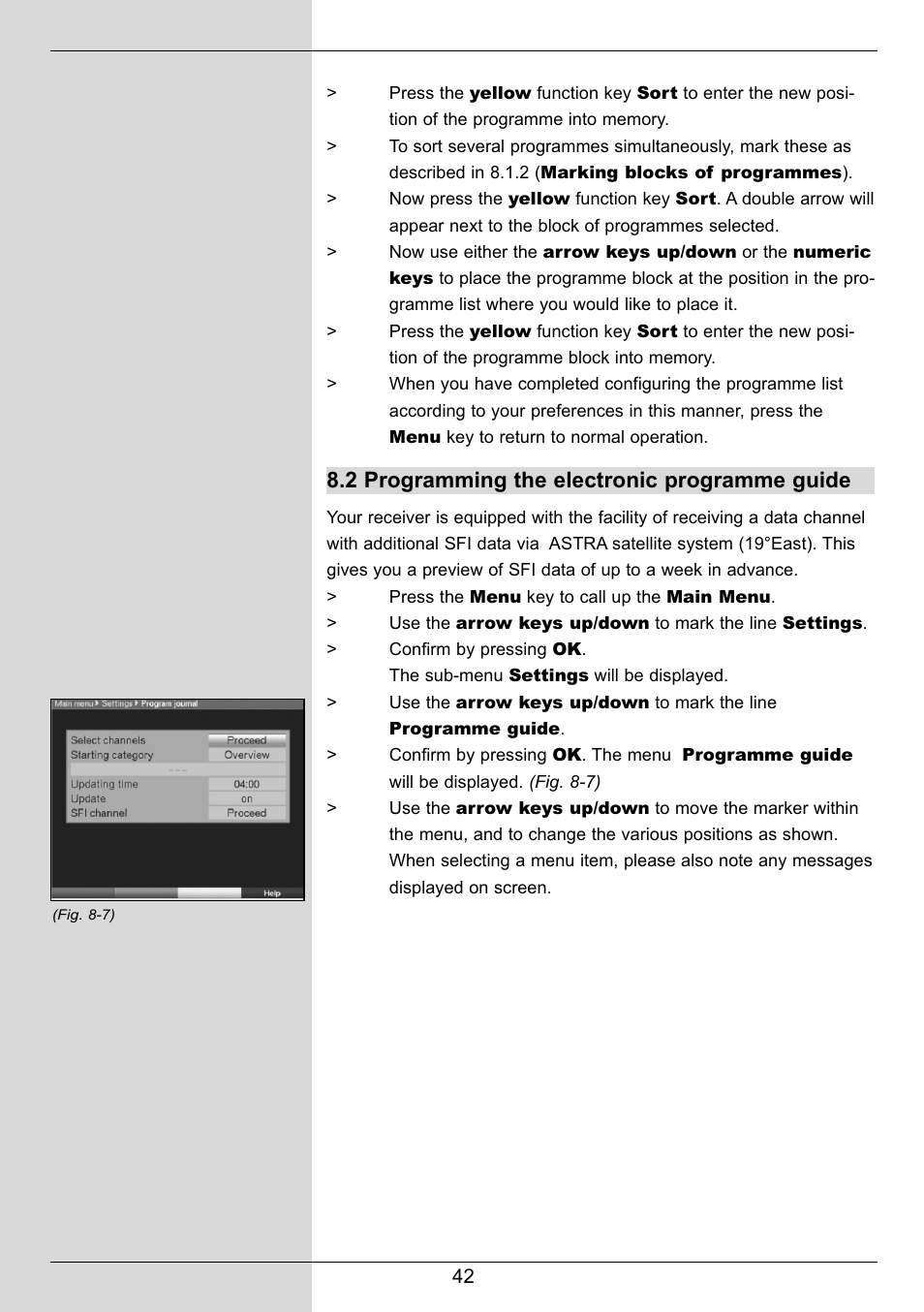 2 programming the electronic programme guide | TechniSat DIGIT MF4-S User Manual | Page 42 / 74
